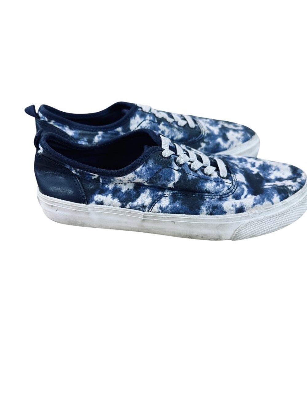 Old Navy Girls Size 4 Tie-Dye Blue & White Canvas Sneakers With White Laces